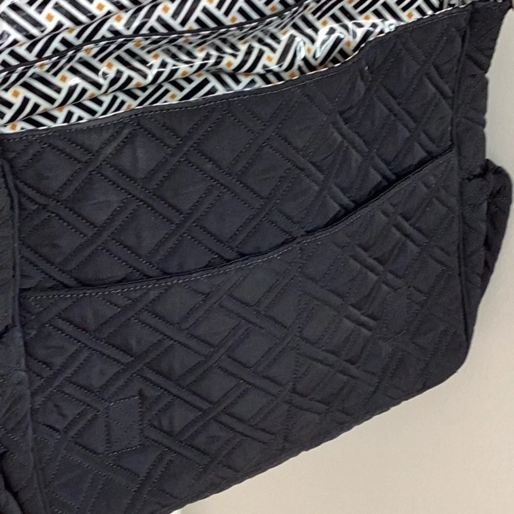 Vera Bradley Black Quilted Messenger Bag, laptop bag